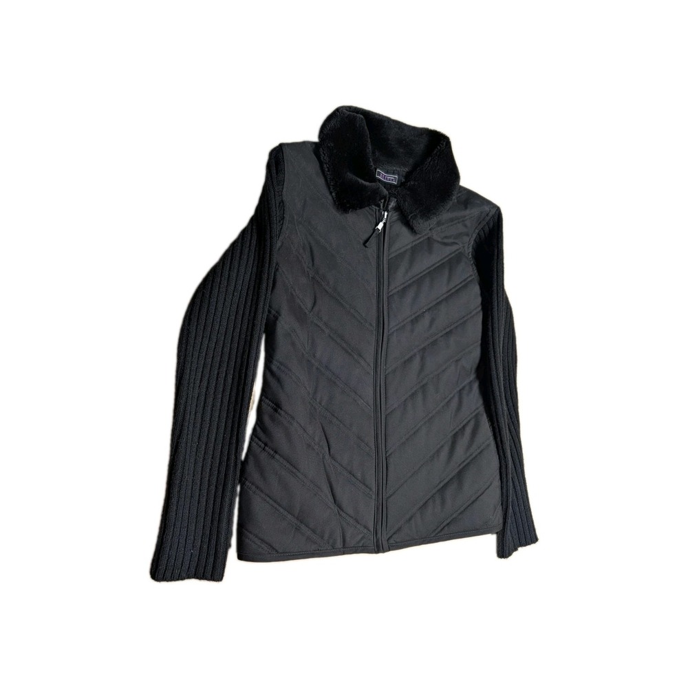 Creazioni Effeci Women's Jacket Size S Black Acrylic Front Sweater Back